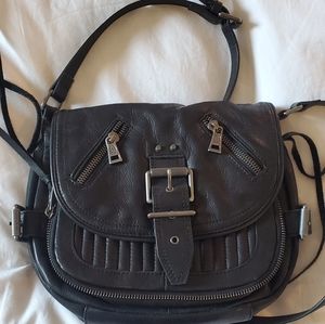 Ash Black Leather Rock & Roll Crossbody
